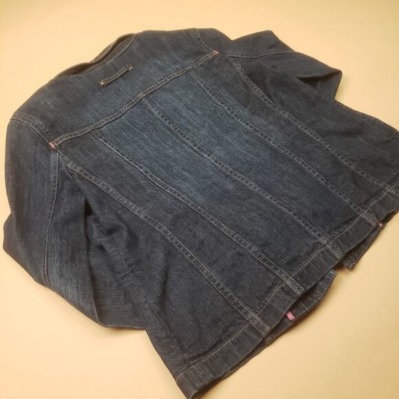 Luii Anthropologie Womens Denim Jacket Big Buttons Cargo Pockets Size Medium - Picture 4 of 10